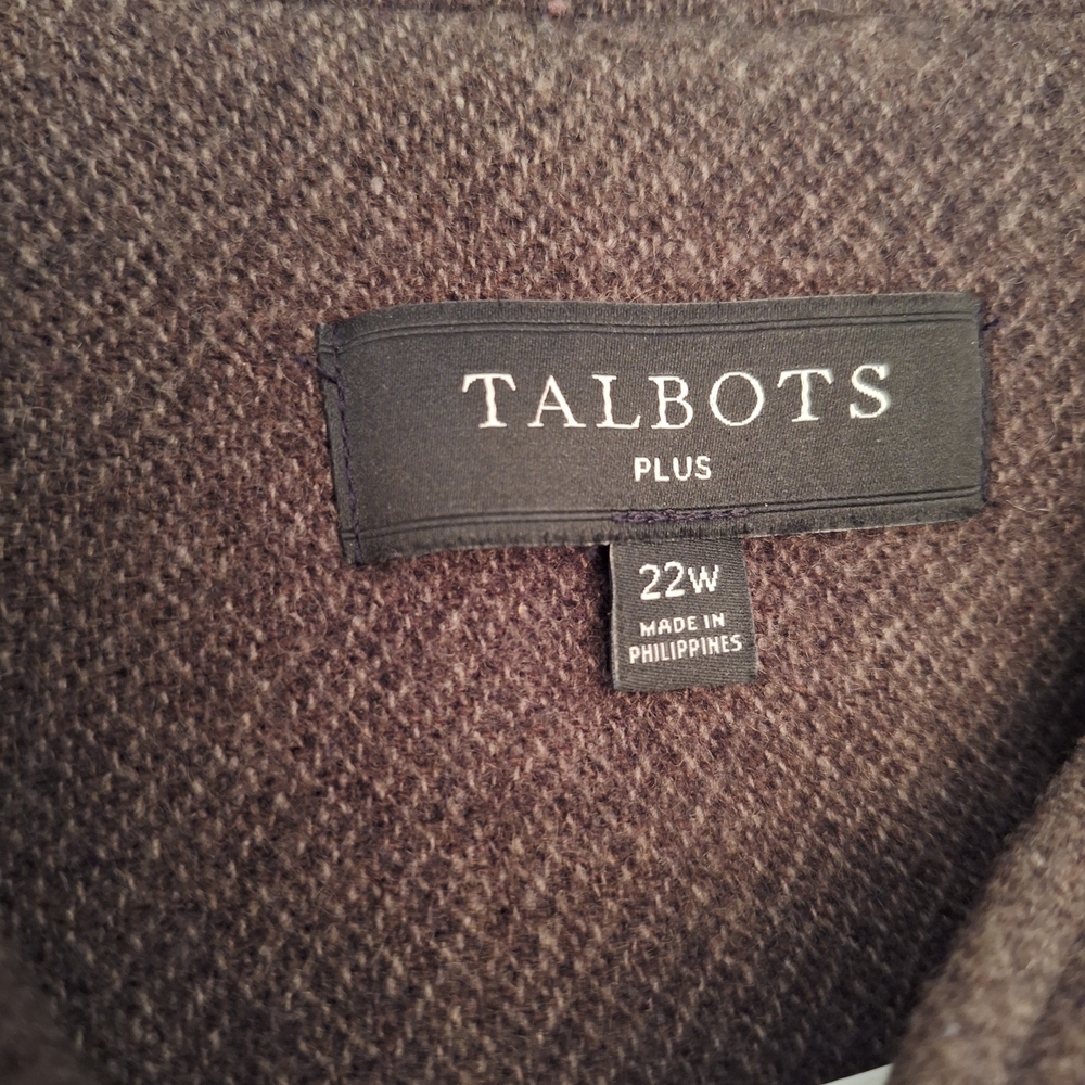 Talbots Olive Mossy Green Wool Viscose Button-Up Blazer 22W - Picture 13 of 16